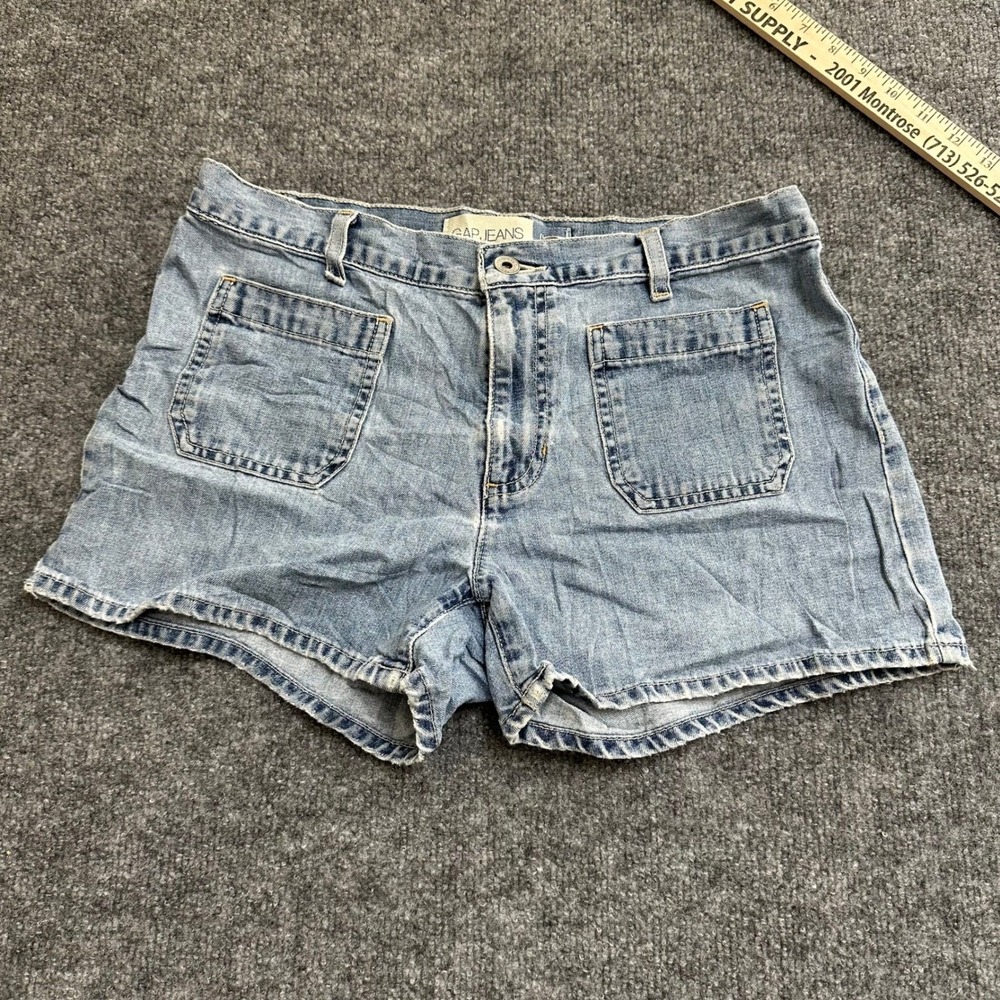 Gap Denim Shorts Womens Size 6 Light Wash Patch Pocket Cotton Vintage 90s Casual